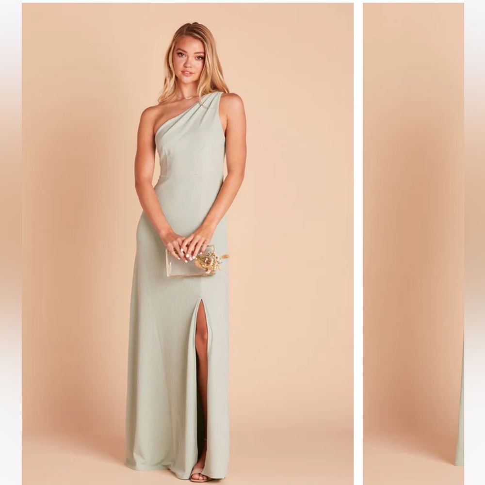 Birdy Grey- Kira Dress Crepe Sage. Size Small. Off the shoulder. Worn once
